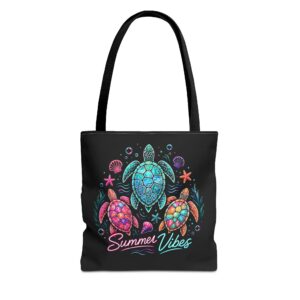Sea Turtle Colorful 'Summer Vibes' Beach Tote