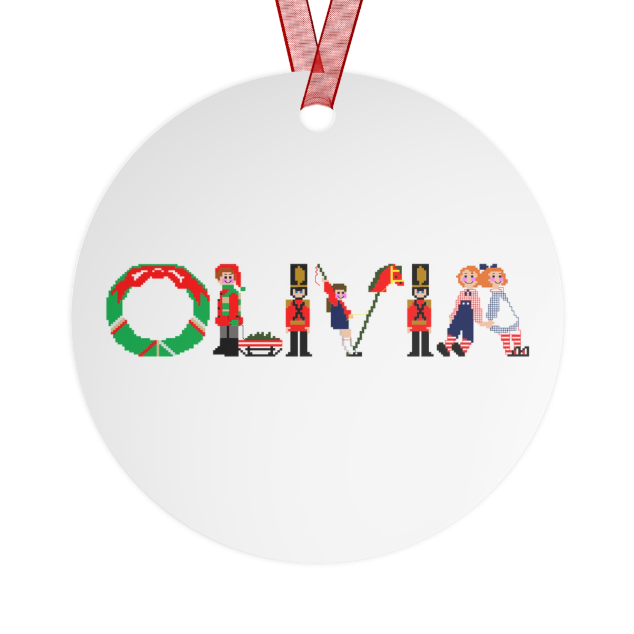 Olivia Personalized Metal Ornament - Image 2