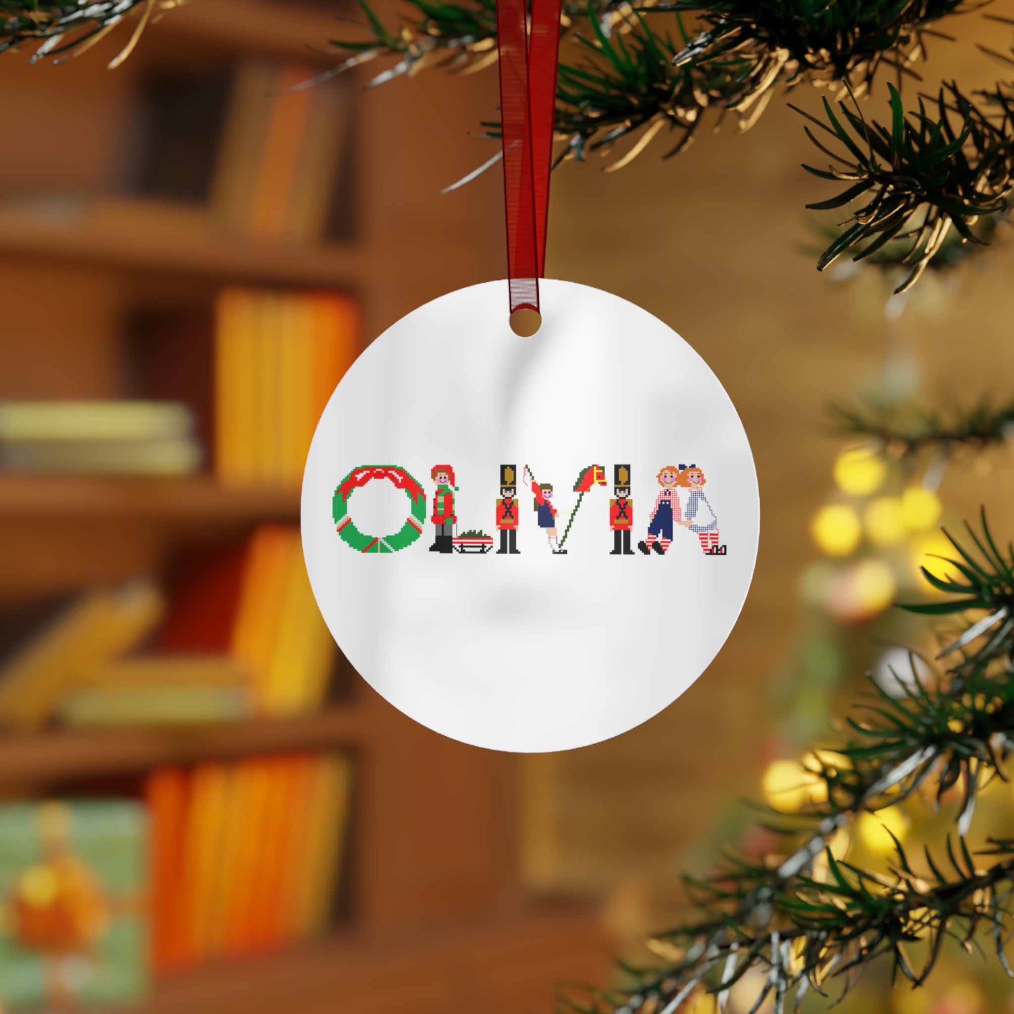 Olivia Personalized Metal Ornament - Image 4