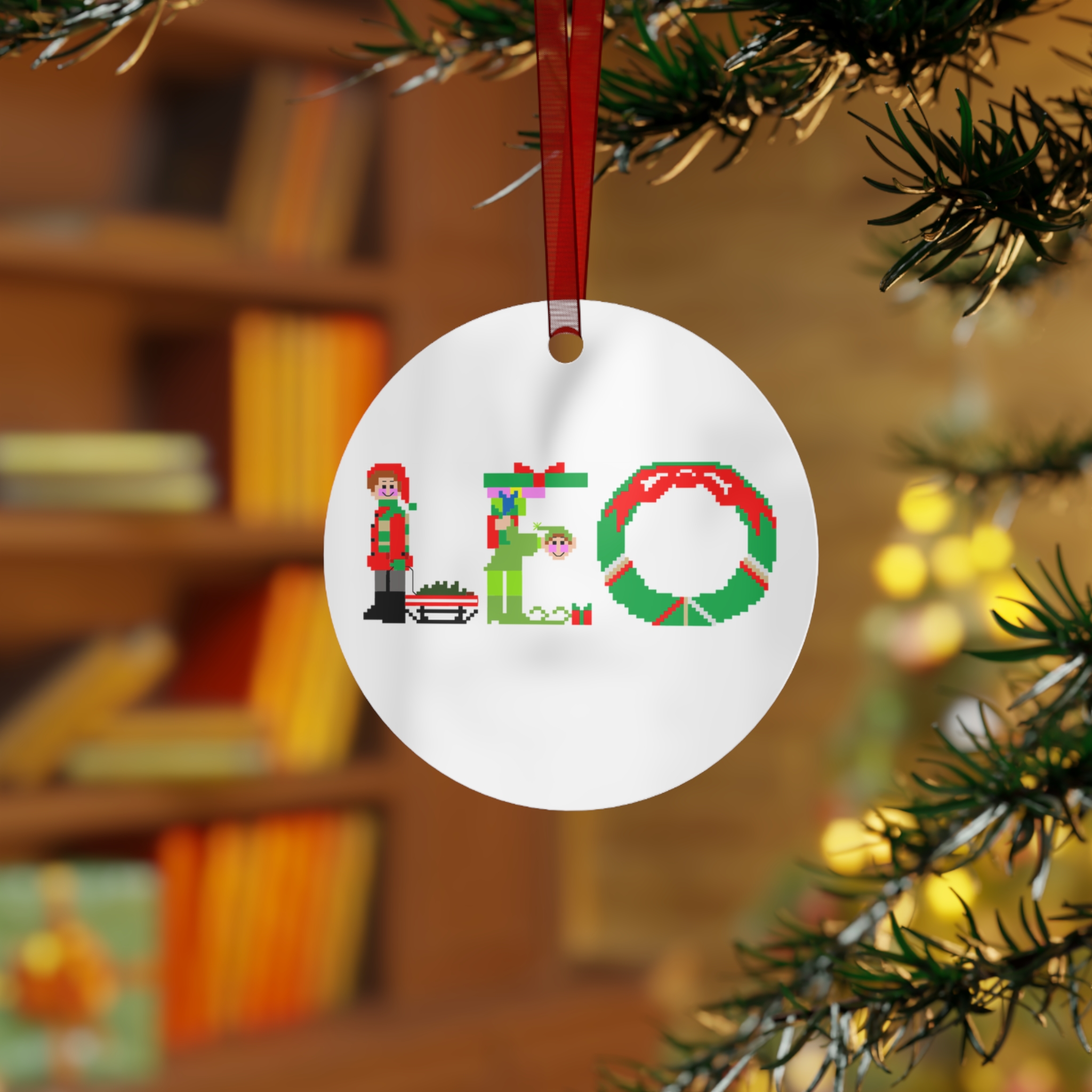 Leo Personalized Metal Ornament - Image 3