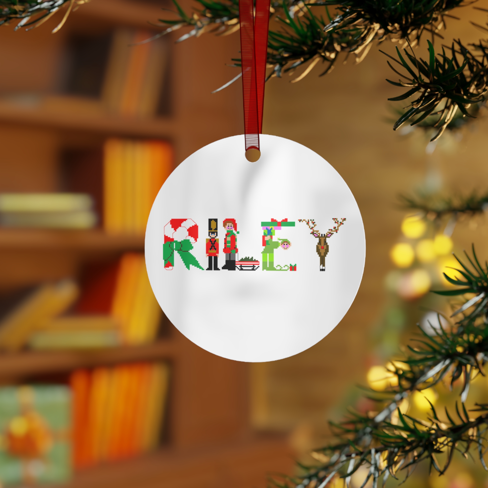 Riley Personalized Metal Ornament - Image 3