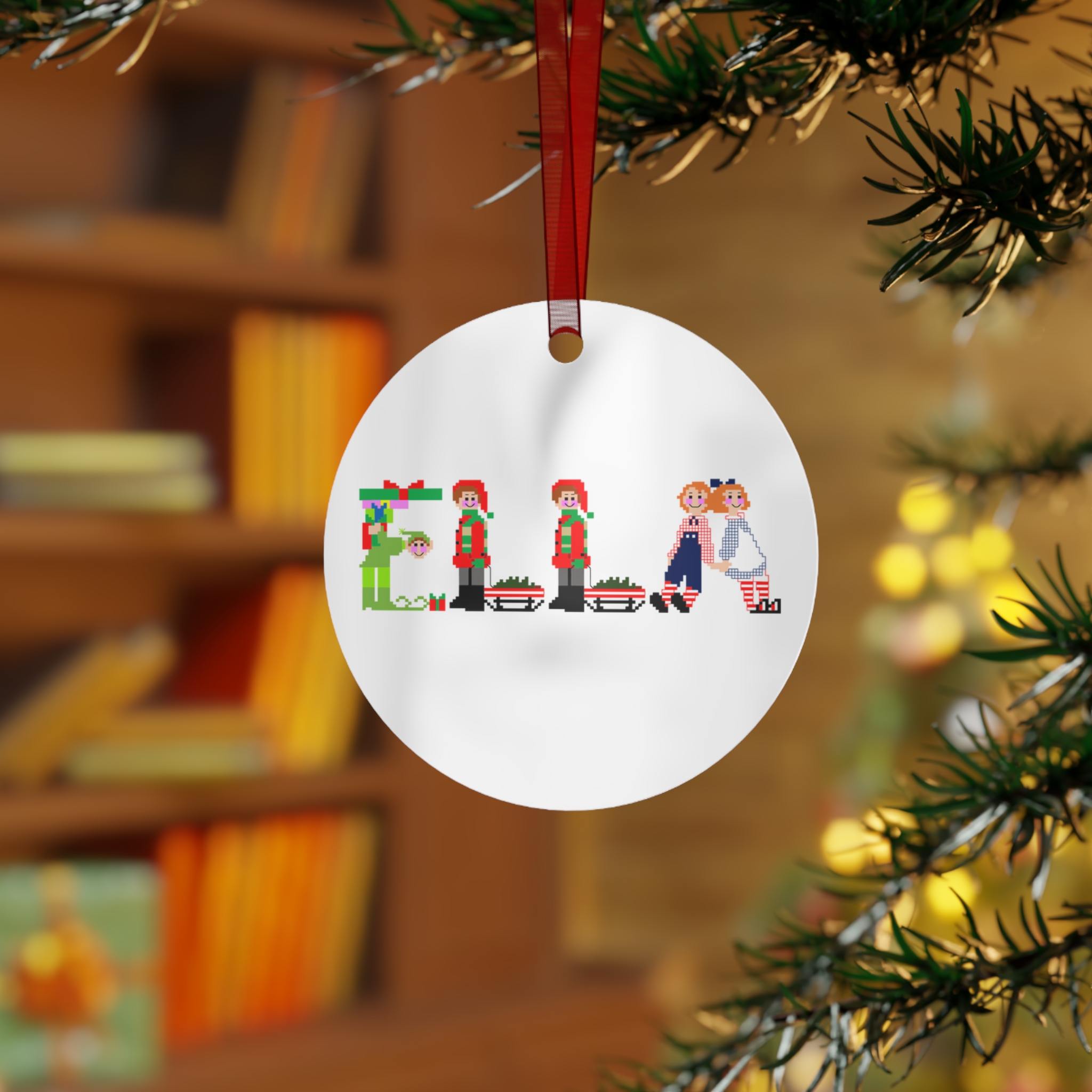 Ella Personalized Metal Ornament - Image 3