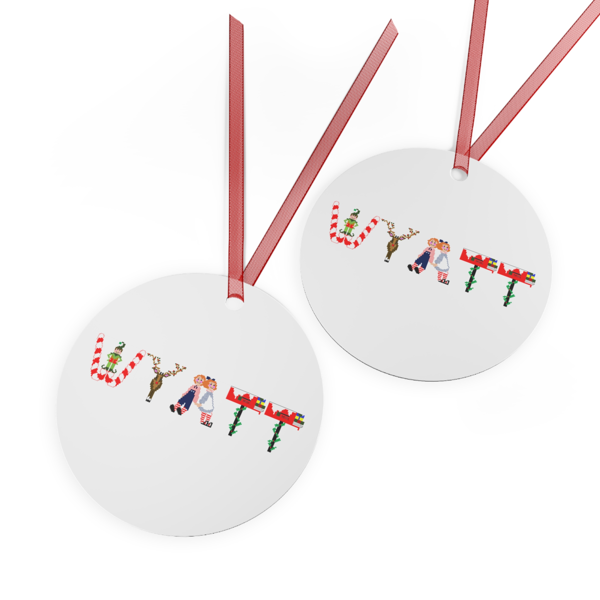 Wyatt Personalized Metal Ornament - Image 2