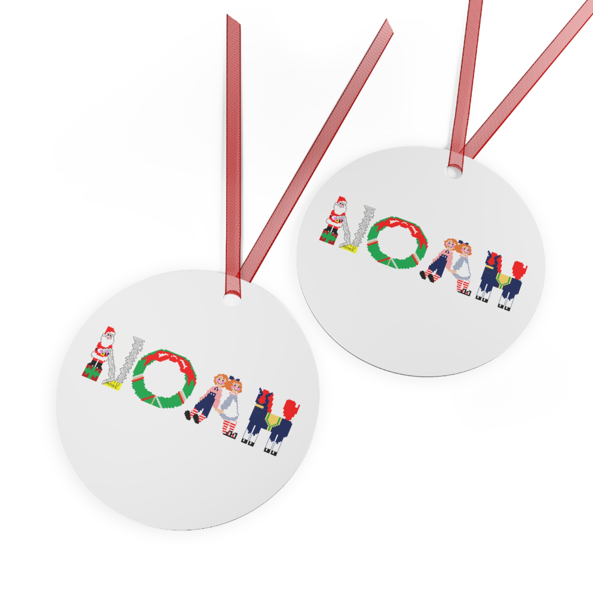 Noah Personalized Metal Ornament - Image 3