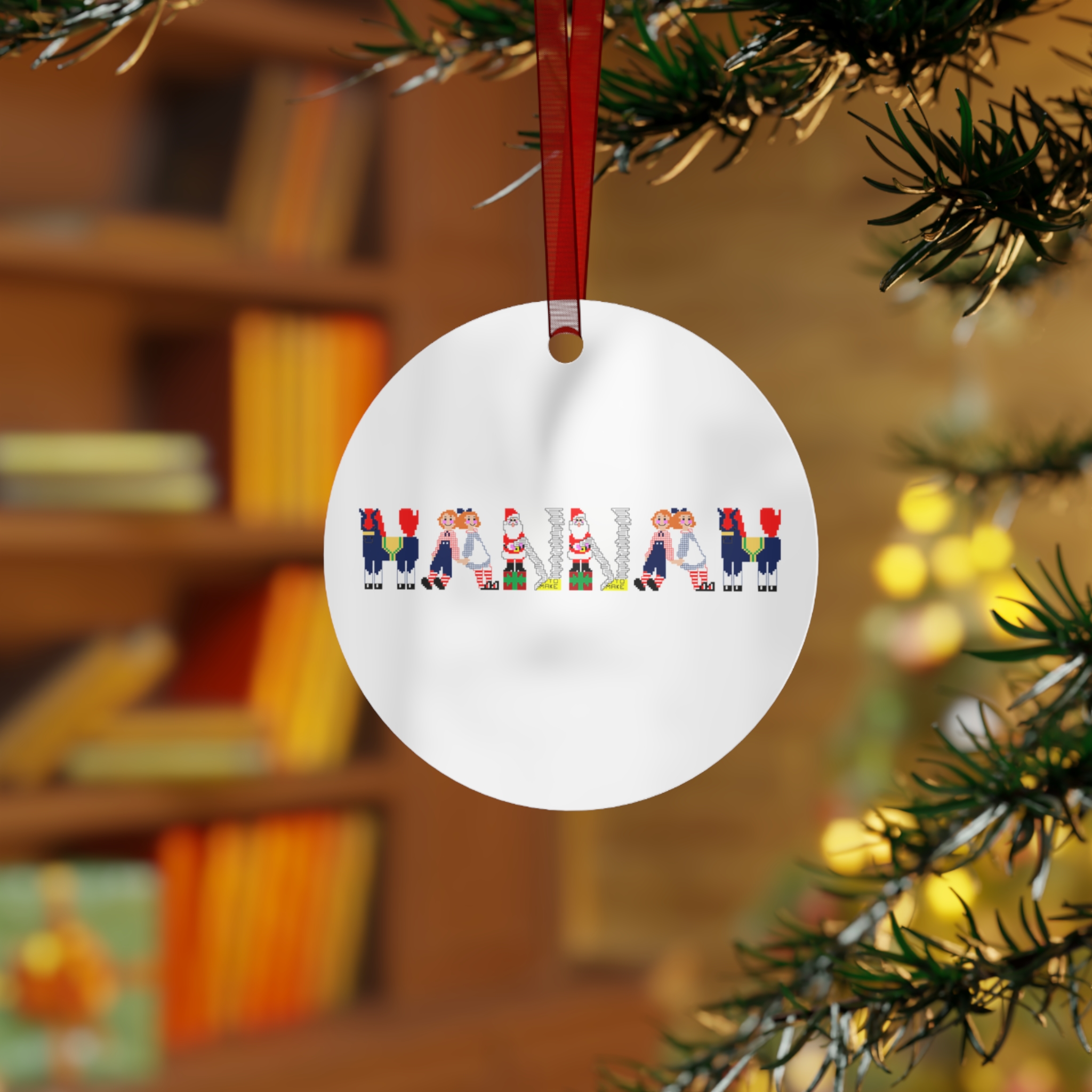 Hannah Personalized Metal Ornament - Image 3